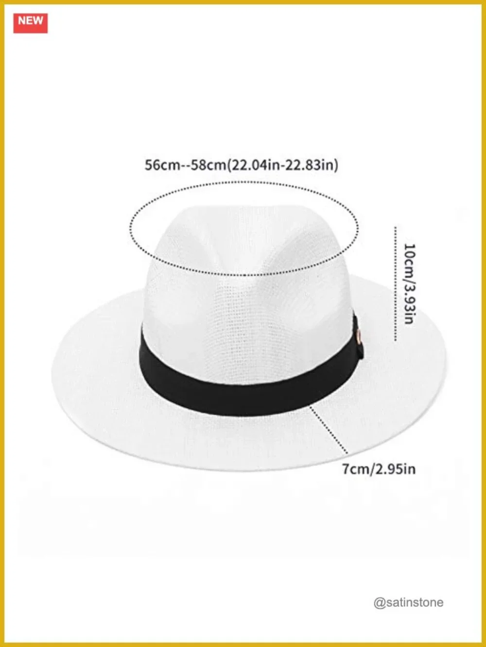 Straw Fedora Sun Hat with Adjustable Drawstring - Paper Panama Hat for Beach
